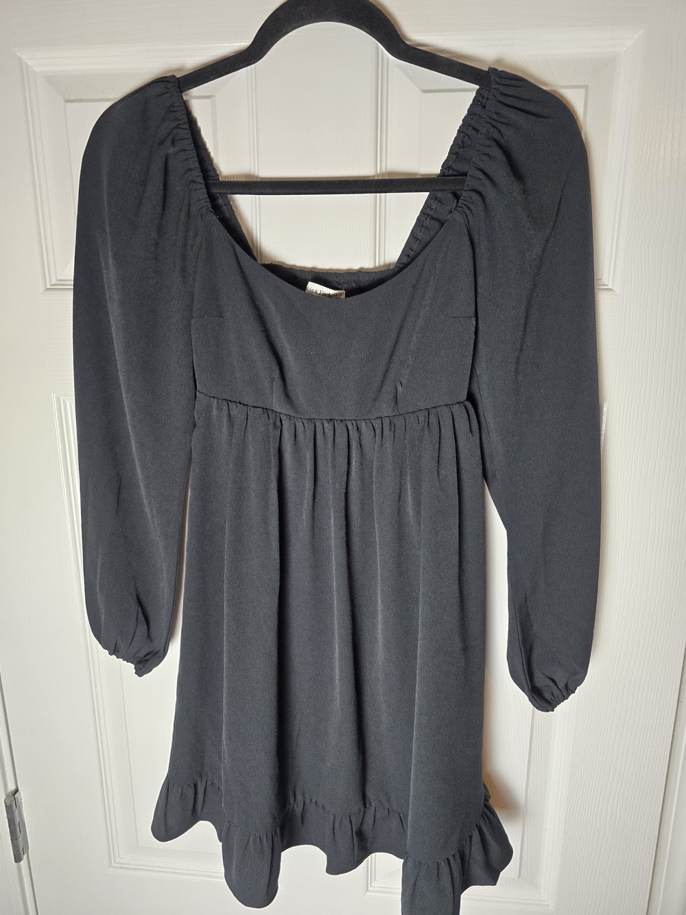 Abercrombie & Fitch Black Long Sleeve Ruffle Hem Mini Dress Size XXS